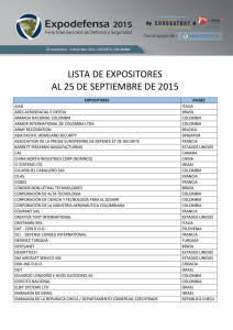 lista de expositores al 25 de septiembre de 2015