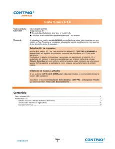 Carta Técnica CONTPAQ i NÓMINAS versión 6.1.0