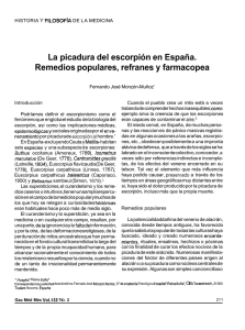 La picadura del escorpión en España. Remedios populares