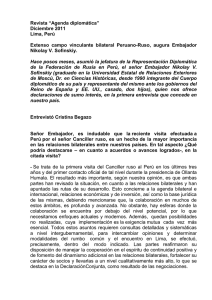 Revista “Agenda diplomática” Diciembre 2011 Lima, Perú Extenso