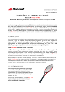 Babolat lanza su nueva raqueta de tenis Babolat
