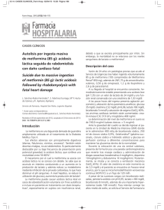Autolísis por ingesta masiva de metformina (85 g): acidosis láctica
