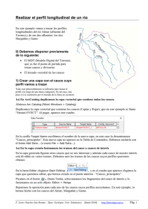 Perfil longitudinal de un río y sus afluentes