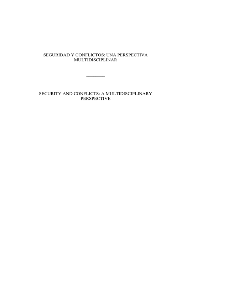 Seguridad Y Conflictos Una Perspectiva Multidisciplinar
