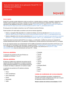 Guía de inicio rápido de la aplicación Novell Filr 1.2 Desktop para