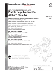 309117f , Pistola de pulverización Alpha Plus AA