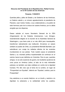 Discurso del Presidente de la República Eco. Rafael Correa en la