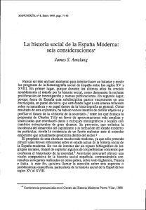 La historia social de la España Modema: seis