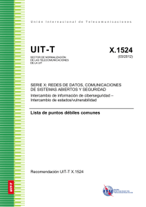 UIT-T Rec. X.1524 (03/2012) Lista de puntos débiles comunes