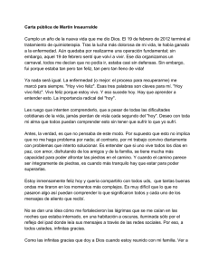 Carta pública de Martín Insaurralde Cumplo un año de la nueva