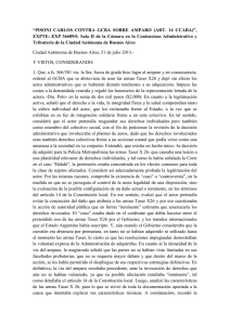 “PISONI CARLOS CONTRA GCBA SOBRE AMPARO (ART. 14