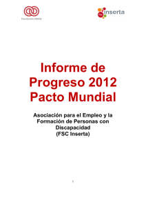 Informe de progreso 2012 FSC Inserta