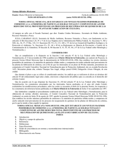 Normas Oficiales Mexicanas NOM-105-ECOL