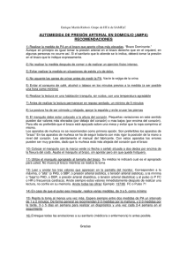 AUTOMEDIDA DE PRESIÓN ARTERIAL EN DOMICILIO (AMPA