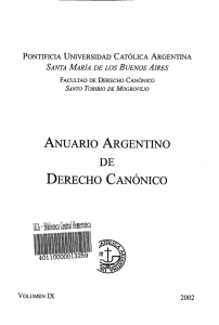 Anuario Argentino de Derecho Canónico, vol. IX