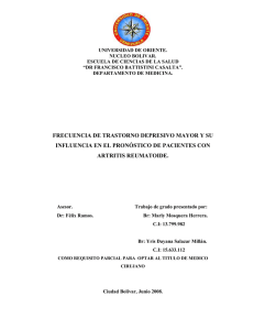 frecuencia de trastorno depresivo mayor y su influencia en el