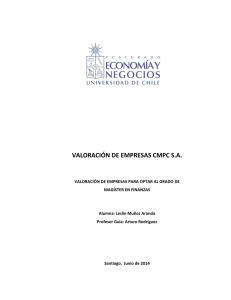 Valoración de Empresas CMPC SA