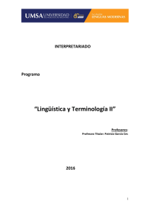 Lingüística y Terminología II