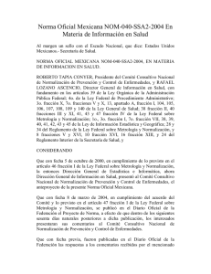 Norma Oficial Mexicana - Secretaría de Salud del Estado de México