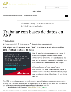 Trabajar con bases de datos en ASP