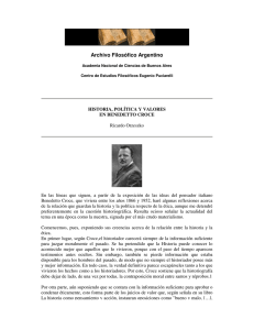 Historia, política y valores en Benedetto Croce.