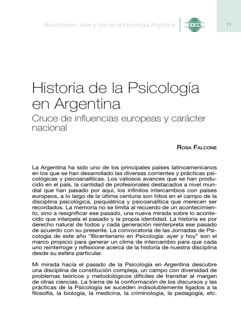 Historia De La Psicolog A En Argentina