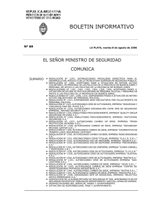 N° 69 - Ministerio de Seguridad Provincia de Buenos Aires