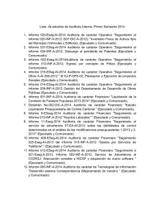 Lista de estudios de Auditoria Interna