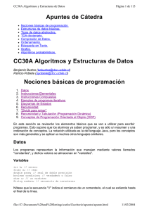 Apuntes de Cátedra CC30A Algoritmos y Estructuras de Datos