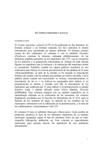 El Corpus toponímic valencià (CTV) se ha publicado en dos