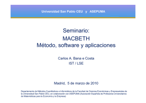 Seminario: MACBETH Método, software y aplicaciones