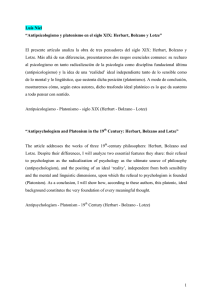 Antipsicologismo y platonismo en el siglo XIX: Herbart, Bolzano y