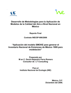 Aplicación del modelo SMOKE para generar el Inventario Nacional