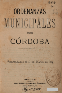 Ordenanzas Municipales 1884