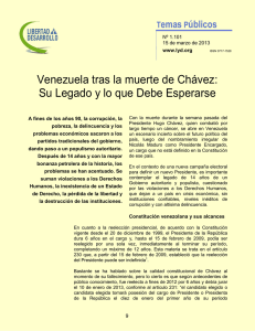 Venezuela tras la muerte de Chávez: Su