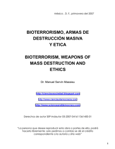 bioterrorismo, armas de destrucción masiva y etica bioterrorism