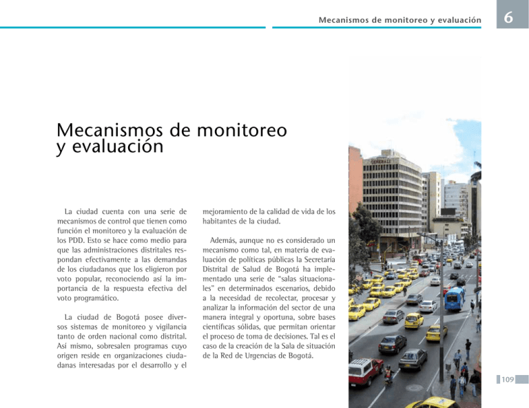 Mecanismos de monitoreo y evaluación