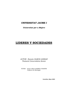 Lideres y sociedades - Universitat per a Majors