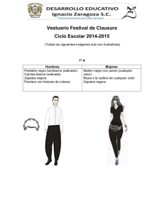 Vestuario Festival de Clausura Ciclo Escolar 2014-2015
