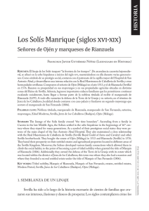 Los Solís Manrique (siglos xvi-xix)