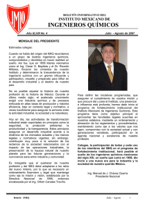 Agosto de 2007 - Instituto Mexicano de Ingenieros Químicos