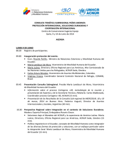 Consulta subregional de los países andinos. Quito, 9 y 10