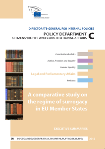 A comparative study on the regime of surrogacy in EU Member States