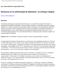Demencia en la enfermedad de Alzheimer: un enfoque