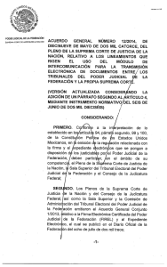 acuerdo general número 12/2014, de diecinueve de mayo de dos