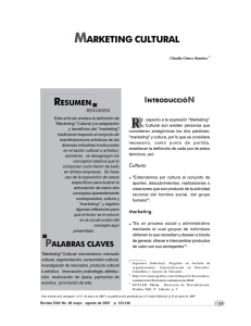 Gómez Ramirez, Claudia, “Marketing Cultural”, Revista EAN
