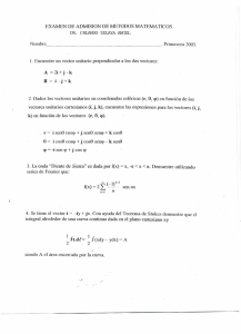 EXAMEN DE ADMISION DE METODOS MATEMATICOS A =2i+j-k