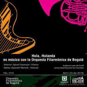 Hola, Holanda es música con la Orquesta Filarmónica de Bogotá
