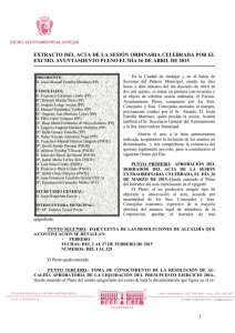 Extracto Acta Pleno Ordinario 16 Abril 2015