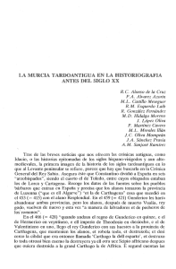 La Murcia tardoantigua en la historiografía de antes del siglo XX